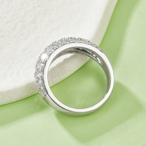 Moissanite three-row eternity band, second view